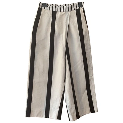 Pre-owned Acne Studios Linen Trousers In Ecru