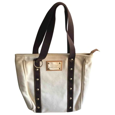 Pre-owned Louis Vuitton Antigua Cloth Tote In Beige