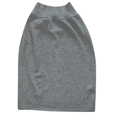 Pre-owned Alaïa Wool Mid-length Skirt In Khaki