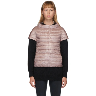 Herno Pink Down Emilia Cap Sleeve Jacket In 4150 Pink