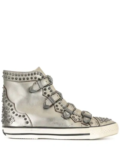 Ash Studded High-top Trainers In Metallic