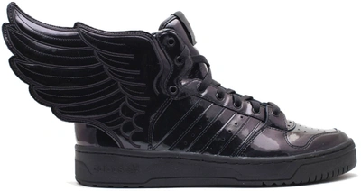 Pre-owned Adidas Originals  Js Wings 2.0 Black Patent In Supplier Colour/black 1/running White