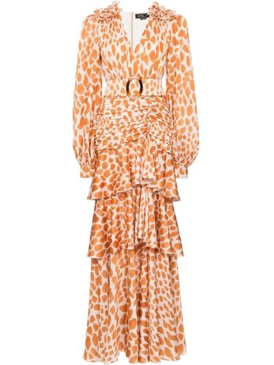 Patbo Margot Fringe Trim Maxi Dress In Orange