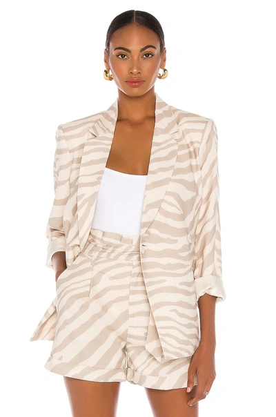 Anine Bing Kaia Blazer In Sand Zebra