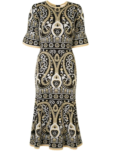Alice Mccall Adore Patterned Jacquard Dress In Black
