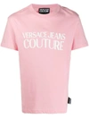 Versace Jeans Couture Logo Lettering T-shirt In Pink