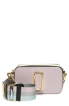 Marc Jacobs The Snapshot Leather Crossbody Bag In Dusty Lilac Multi