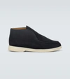 Loro Piana Men's Open Walk Stretch Knit Slip-on Shoes In Navy