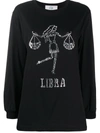 Alberta Ferretti Libra Embellished Long Sleeve Top In Black