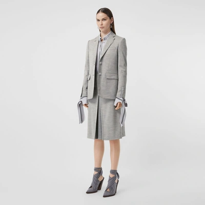 Burberry Technical Wool Jersey Blazer In Grey Taupe Melange