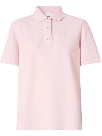 Burberry Malleco Tb Monogram Cotton Pique Polo Shirt In Pink