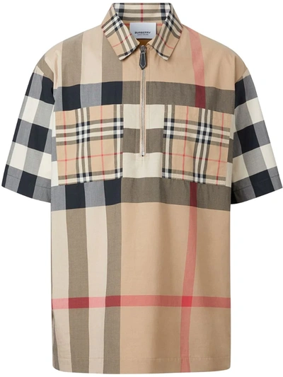 Burberry Duffus Vintage-check Cotton-blend Shirt In Neutrals
