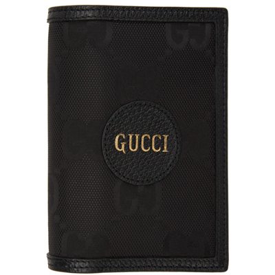 Gucci Black Off The Grid Recycled-nylon And Leather Passport Case