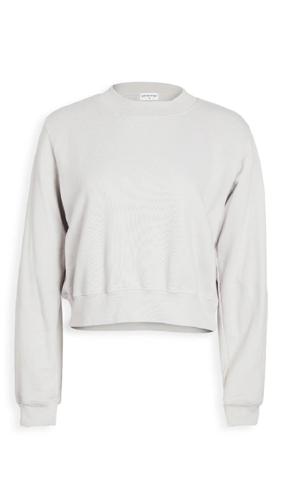 Cotton Citizen Milan Cropped Sweatshirt In White Stone