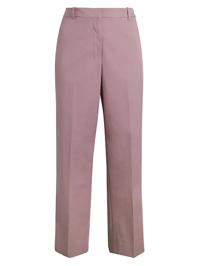 Theory Women's High-rise Straight-leg Pants In Lilac