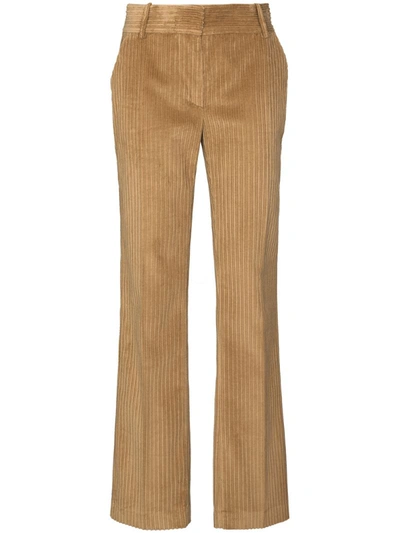 Victoria Beckham High-rise Straight-leg Corduroy Pants In Light Brown