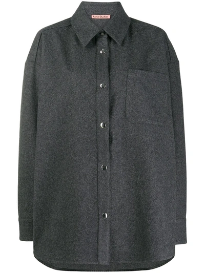 Acne Studios Shanelle Oversized Wool-flannel Shirt In Grey