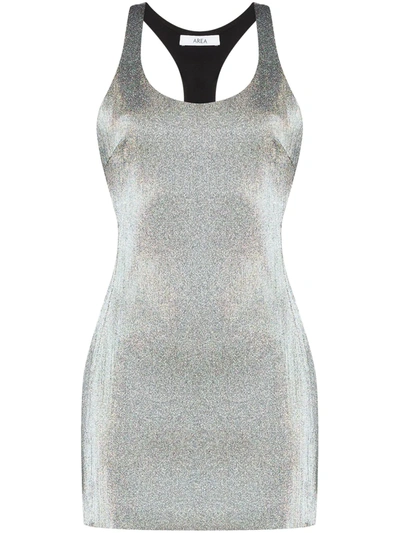 Area Women's Metallic Racerback Cady Mini Dress In Silver