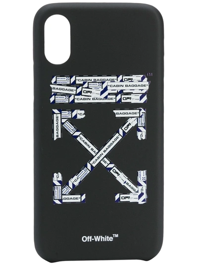 Off-white Airport Print Iphone Xs Phone Case In Black