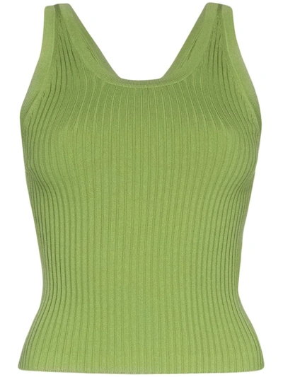 Materiel Green Ribbed Knit Tank Top