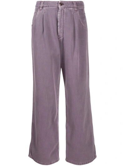 Brunello Cucinelli High-waisted Wide-leg Jeans In Purple