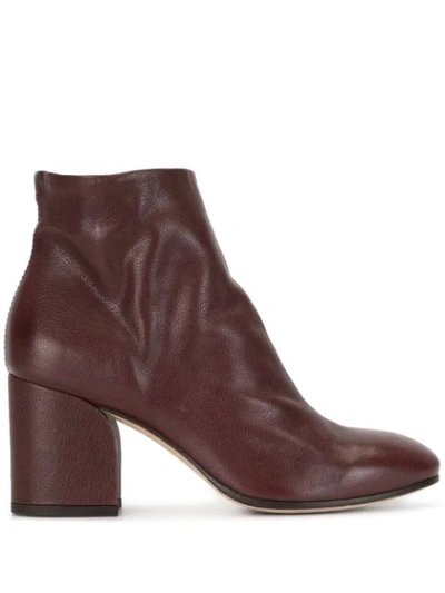 Officine Creative Block Heel Ankle Boots In Red