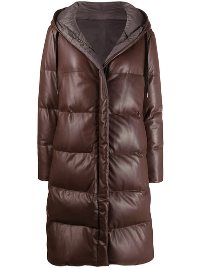 Brunello Cucinelli Padded Mid-length Jacket In Brown