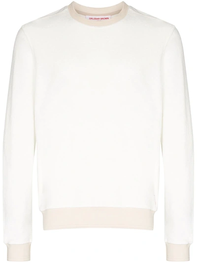 Orlebar Brown Pierce Towelling Cotton Sweatshirt In White