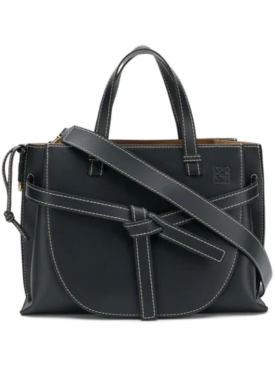 Loewe Gate Top Handle Mini Shoulder Bag In Black
