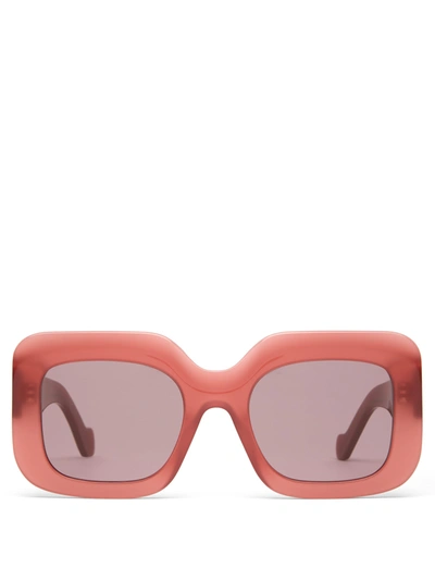 Loewe Square Frame Acetate Anagram Oversized Sunglasses In Pink