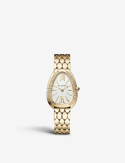 Bvlgari Womens Yellow Gold 103147 Serpenti Seduttori 18ct Yellow-gold And Diamond Quartz Watch