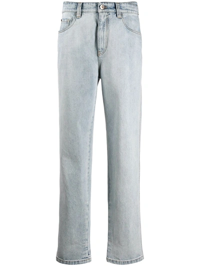 Brunello Cucinelli High-waisted Straight-leg Jeans In Blue