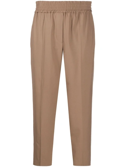 Brunello Cucinelli Cropped Straight-leg Trousers In Brown