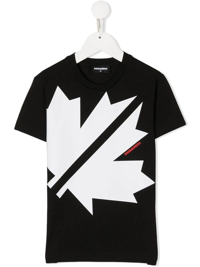 Dsquared2 Kids' Graphic Print T-shirt In Black