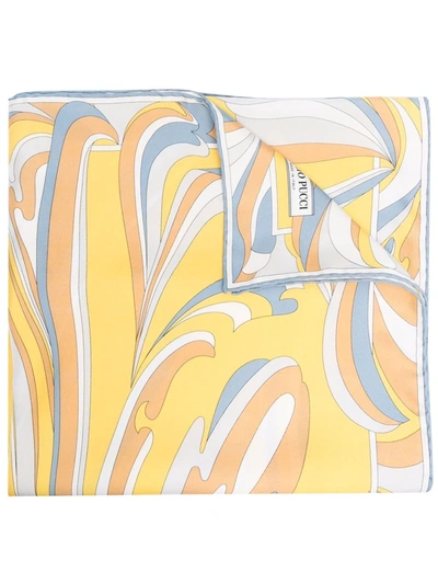 Emilio Pucci Vortici-print Silk Scarf In Orange