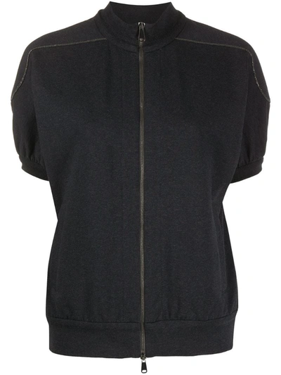 Brunello Cucinelli Short-sleeve Jacket In Grey