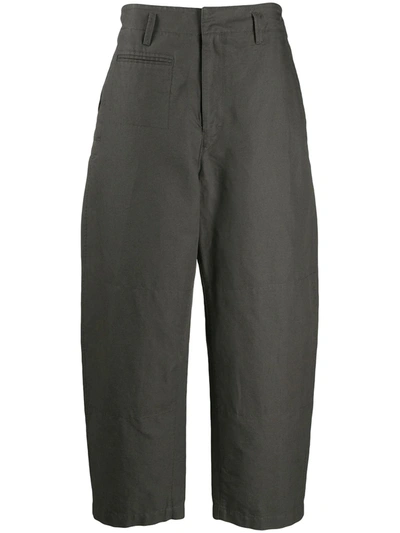 Lemaire Straight-leg Military Trousers In Green