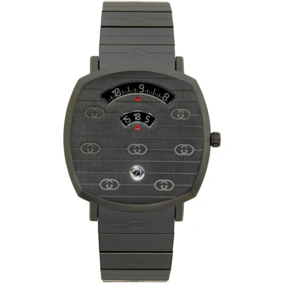 Gucci Men's 38mm Square 3-window Interlocking G Bracelet Watch In Black