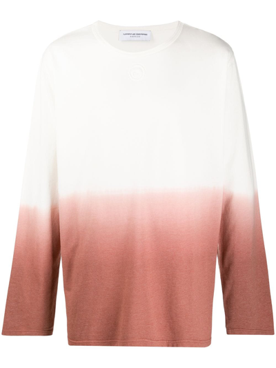 Marine Serre Off-white & Orange Dip-dye Long Sleeve T-shirt