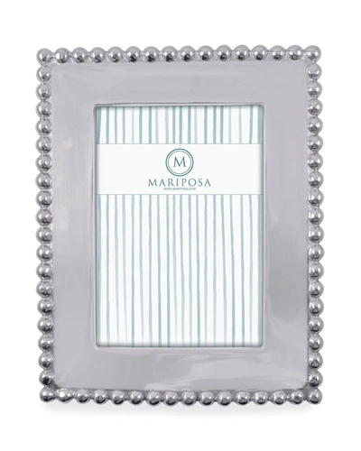 Mariposa Pearled Picture Frame, 5" X 7" In Silver