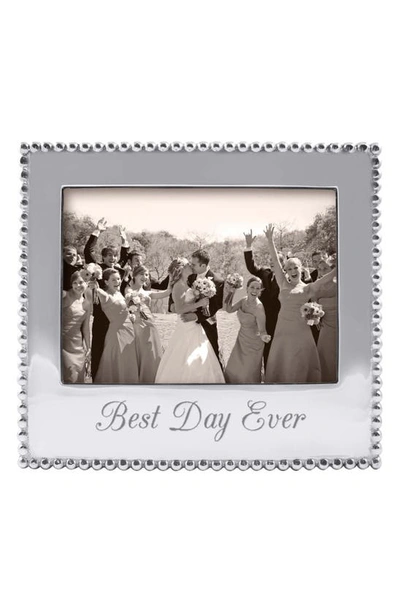 Mariposa Best Day Ever Beaded Trim Picture Frame In Silver