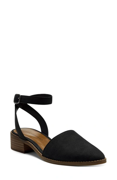 Lucky Brand Linore Ankle Strap Pump In Black Leather