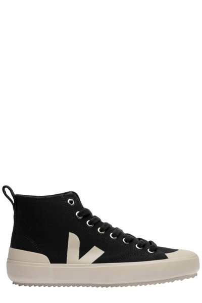 Veja High-top Lace-up Sneakers In Black