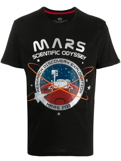 Alpha Industries Alpha - T-shirt+stampa 07 Blu Mission To Mars In Black