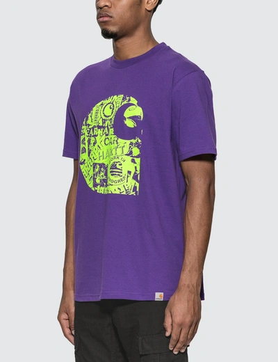 Carhartt Collage Logo T-shirt In Purple,green