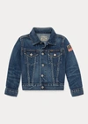 Polo Ralph Lauren Kids' Flag Denim Trucker Jacket In Gordon Wash