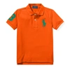 Polo Ralph Lauren Kids' Big Pony Cotton Mesh Polo Shirt In Sailing Orange