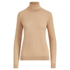 Ralph Lauren Silk-blend Turtleneck In Classic Camel