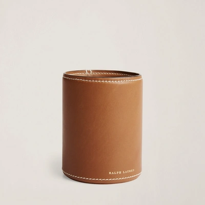 Ralph Lauren Brennan Leather Pencil Cup In Saddle