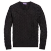 Ralph Lauren Cable-knit Cashmere Sweater In Charcoal Melange